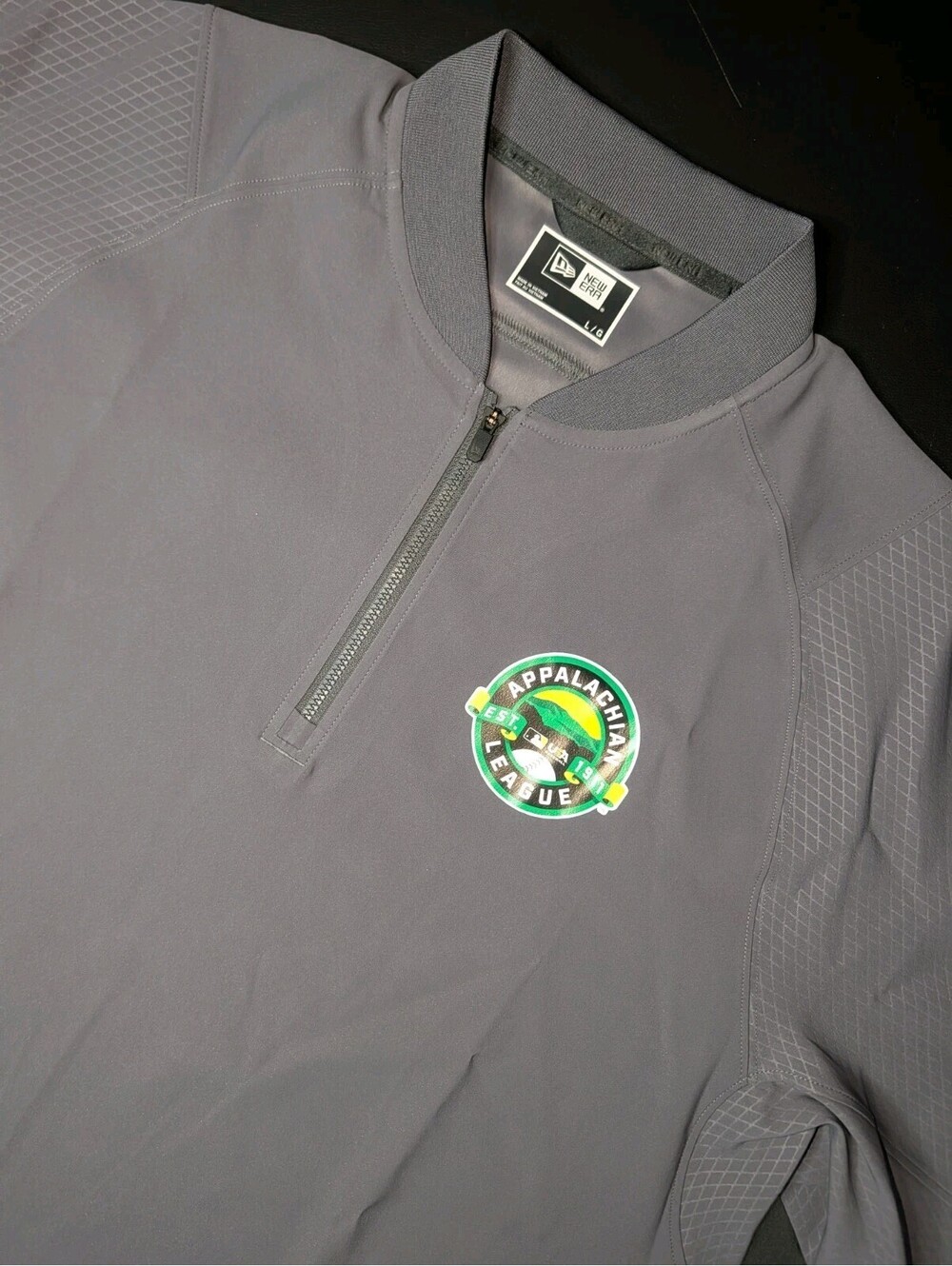 New Era Baseball Short Sleeve Quarter Zip Appalachian League Large Gray